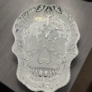 Akcam Turkish glass handmade Skull Jewelry dish